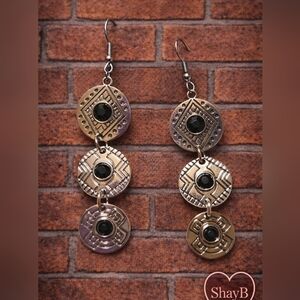 Black and Silver Dangle Earrings